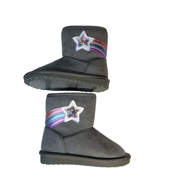 The Children’s Place Toddler Girls Shakey Star Faux Suede Boots Grey Size 5 NWT! - Picture 4 of 11